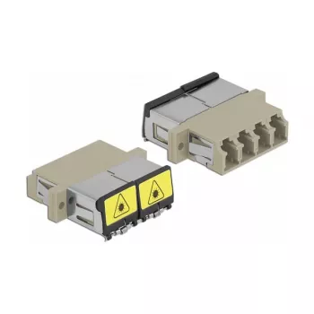 Optiskās šķiedras savienotājs DeLOCK 86904 LC Quad sievišķais uz LC Quad sievišķais, multi-mode, bēšs