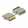 Optiskās šķiedras savienotājs DeLOCK 86904 LC Quad sievišķais uz LC Quad sievišķais, multi-mode, bēšs
