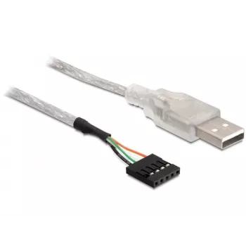 USB 2.0-A vīrišķais uz pin header kabelis DeLOCK 83078 Sudraba
