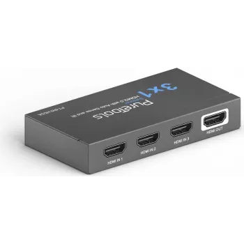 PURELINK PT-SW-HD3A - 3x1 HDMI 2.0 pārslēdzējs 4K 60Hz 4:4:4 HDR10 Dolby Vision HDCP 2.2 automātiska video pārslēgšana vadība ar IR