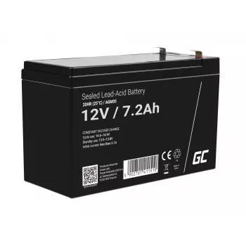 Green Cell AGM05 UPS akumulators — 12 V 7.2 Ah Slēgtais svina-skābes (VRLA), 95 mm H, 151×65 mm, 2.15 kg