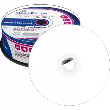 CD-R MediaRange MRPL512 700 MB 52x Inkjet Printable 25 gab. vārpstiņā