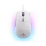 Spēļu pele STEELSERIES Rival 3 Gen 2 — optiskā, 8500 DPI, vadu USB Type-A, labā roka, balta, 77 g
