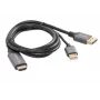 HDMI (vīriešu) -> DisplayPort (vīriešu) kabelis 1m 4K melns LANBERG