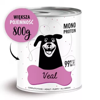 Slapjā suņu barība PAKA ZWIERZAKA Pepe Teļa gaļa 800 g – pilnvērtīga graudiem nesaturoša formula pieaugušiem suņiem