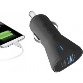 SBS TECRTC1USB2AUL Auto lādētājs mobilajām ierīcēm Melns