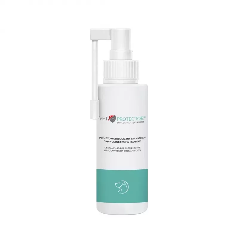Mutes kopšanas šķīdums JM Sante Vet Protector Fresh 100 ml suņiem un kaķiem, zobakmens profilakse