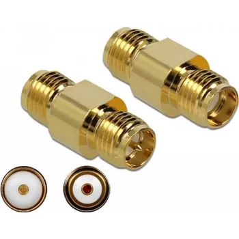 Vadu savienotājs DeLOCK 89975 SMA RP-SMA zeltīts