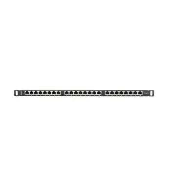 Patch Panel Lanberg PPS6-0024-B, 24 porti, Cat6, ekranēts, 0.5U, 19 inch