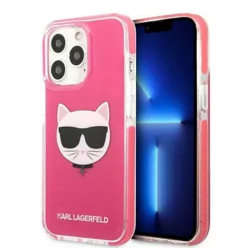 Karl Lagerfeld KLHCP13XTPECPI Cietais maciņš iPhone 13 Pro Max 6.7 Fuksija/FUSCHIA Choupette Head