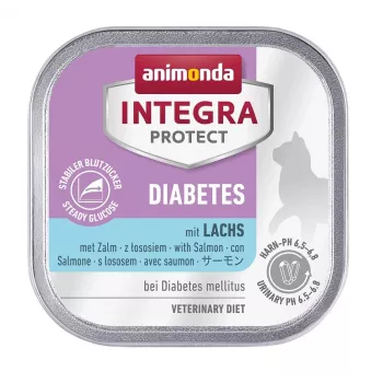 Slapjā kaķu barība animonda Integra Protect Diabetes Lasis 100 g, pieaugušiem kaķiem, mitrums 81%, olbaltumvielas 11%, tauki 5%