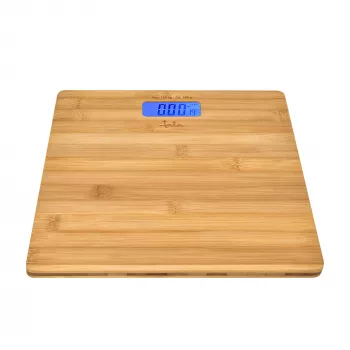 Personīgie elektroniskie svari Jata HBAS1489 — 180 kg, 100 g precizitāte, 10,2 cm LCD, bambusa platforma
