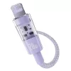 USB-C uz Lightning ātrās uzlādes kabelis Baseus Gem 1 m 20 W Violeta, neilona pīte, 7-pin Lightning
