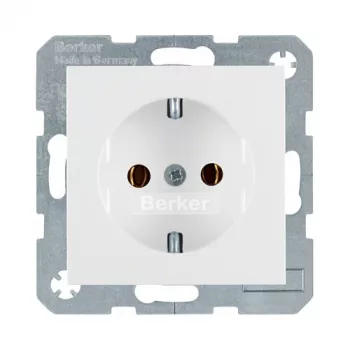 Kontaktligzda Type F berker 47431909 — 16 A, 250 V, balta plastmasa