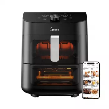Gaisa fritieris Midea MAD1100DADK, 1850 W, divas kameras 4.4/6.4 L