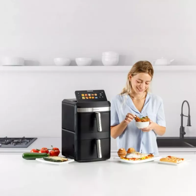 Karstā gaisa fritieris Taurus Air Fry Duo Slim 13 L dubultā, 2800 W, skārienvadība, melns