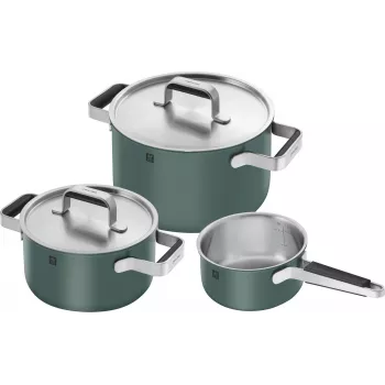 Katlu komplekts ZWILLING PURE 1028857 — nerūsējošais tērauds, piemērots indukcijai