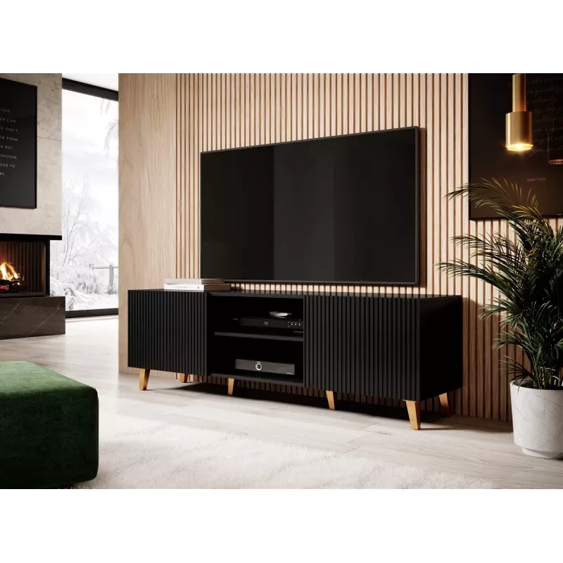 Cama RTV skapis PAFOS 150x42x52 melns matēts