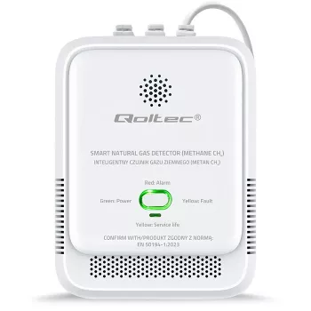 Gāzes noplūdes sensors QOLTEC NG 85dB LE – dabasgāzes (CH4) detektors, skaņas signāls 85 dB