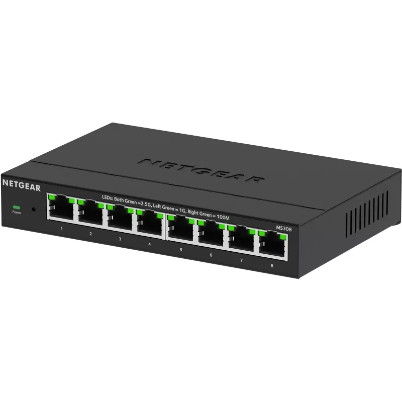 NETGEAR MS308 Nepārvaldāms 2.5G Ethernet slēdzis, 8 porti, melns