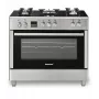Brīvi stāvoša gāzes-elektriskā plīts Ravanson KWGE-K90, 5 gatavošanas zonas, 90 cm, inox