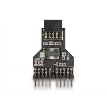 DeLOCK 60045 kabeļa dzimuma mainītājs 9 kontaktu USB 2.0 2 x 9 kontaktu savienotājs Melns