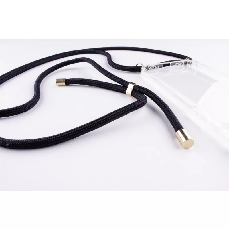 Phone necklace maciņš Lookabe iPhone 7/8 Plus — zelta ķēde, melns maciņš