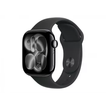 Apple Watch Series 11 GPS + Cellular 42mm Jet Black Aluminium Case ar Black Sport Band - M/L | Apple