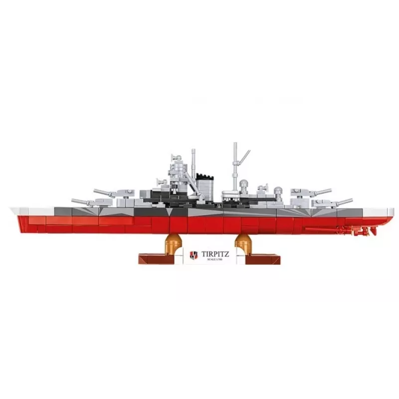 Konstruktors Cobi Kaujas kuģis Tirpitz 593 daļas, mēroga modelis