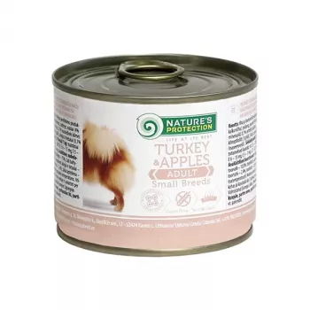 Mitrā suņu barība nature’s protection Adult Small — Tītars & Āboli, 200 g, bezglutēna, bezcukura, mazām šķirnēm