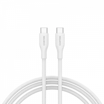 CANYON CC60SC10 USB-C uz USB-C kabelis 60W 1m Silikons Balts