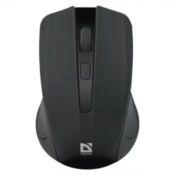 Bezvadu RF pele DEFENDER Accura MM-935 — optiskā, 1600 DPI, abpusēja, 3 pogas, USB uztvērējs, melna