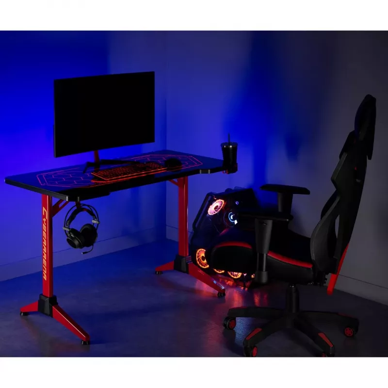 Spēļu galds MACLEAN RS163 RGB LED, liela virsma, max slodze 100 kg, max augstums 760 mm