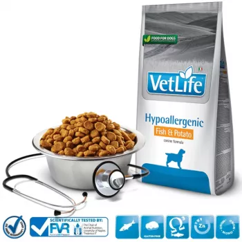 FARMINA Vet Life Hypoallergenic Canine Fish&Potato - sausa suņu barība - 12 kg