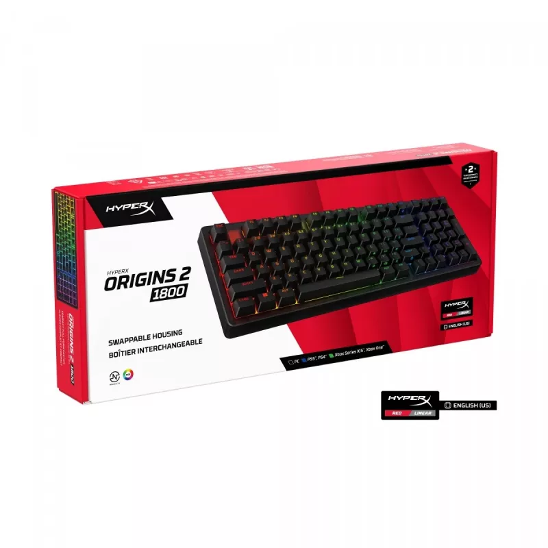 HyperX Origins 2 1800 tastatūra Melna