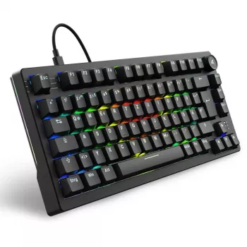 Sharkoon SGK25 tastatūra Home USB QWERTZ vācu melna 75% RGB LED