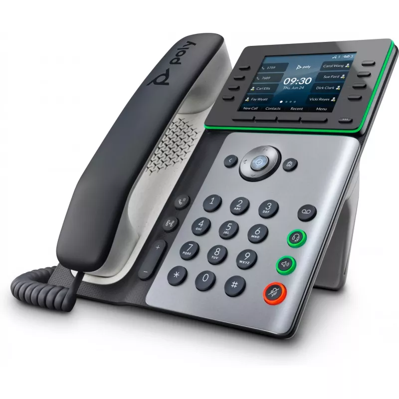 HP Poly Edge E320 IP telefons ar PoE atbalstu, IPS displejs, 320x240 pikseļi