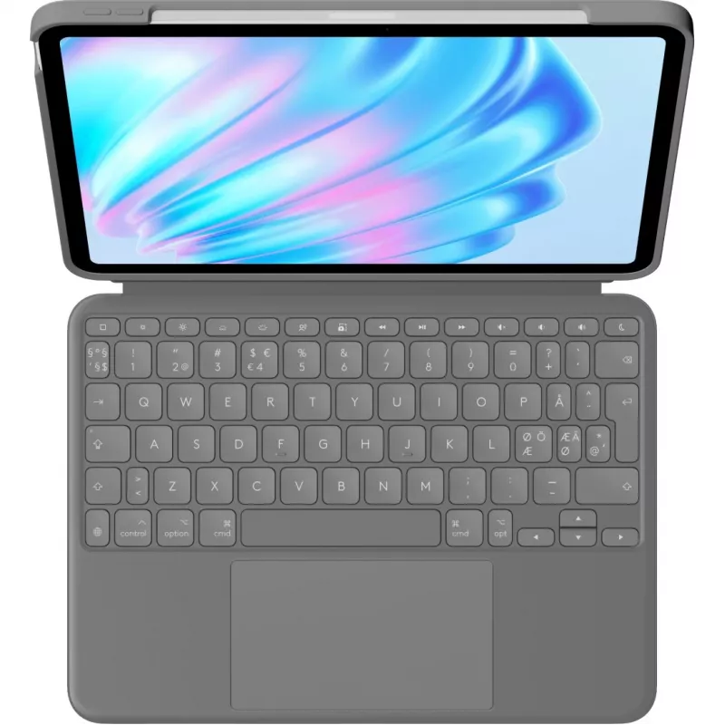 Klaviatūras maciņš Logitech Combo Touch QWERTY dāņu, somu, norvēģu, zviedru Smart Connector pelēks
