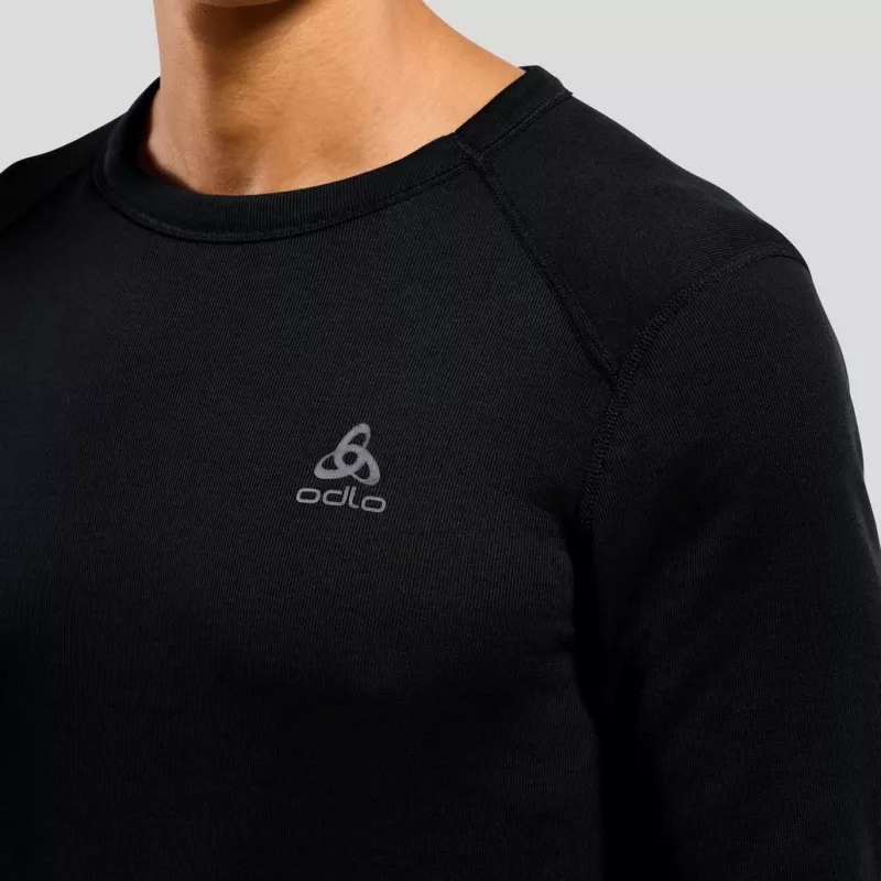 Odlo BL TOP apkakles garkrekls ACTIVE WARM ECO vīriešu T-krekls, M izmērs, melns