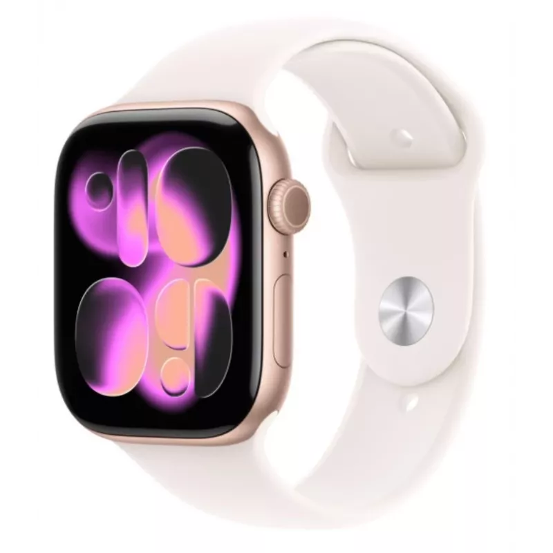 Apple Watch Series 11 GPS 46mm Rožu zelta alumīnija korpuss ar Light Blush sporta siksniņu S/M