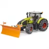 Traktors BRUDER Claas Axion 950 ar sniega ķēdēm un sniega lāpstu, mēroga modelis
