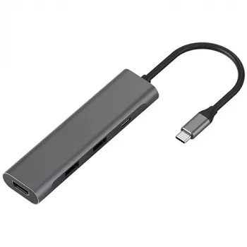 Adapteris USB Type-C uz 2 x USB 3.0, Type-C PD, HDMI