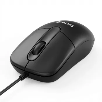 TERRA Mouse 1500 vadu USB melna 3-pogu simetriska pele, 1,80m (2920513)