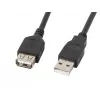 Lanberg CA-USBE-10CC-0050-BK USB pagarinātājkabelis 5 m USB 2.0 USB A melns