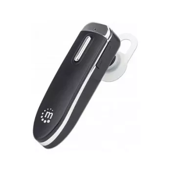 Manhattan Bluetooth austiņa ar vienu aussgalu, visvirziena mikrofons, integrētas vadības ierīces, melna, 10 stundu darbības laiks, diapazons 10 m, USB-A uzlādes kabelis iekļauts, Bluetooth v4.0, 3 gadu garantija