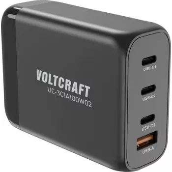 Voltcraft UC-3C1A100W02 USB lādētājs 100 W kontaktligzdas tips iekštelpām USB-C USB-A (VC-16619005)