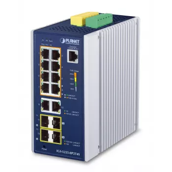 Pārvaldāms slēdzis PLANET IP30 Industriālais L2+/L4 8-Portu Gigabit Ethernet