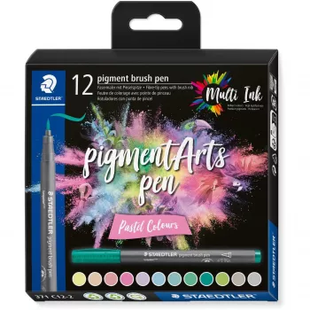 Brush Pen Staedtler Pigment Arts Pastel Krāsas 12 gab.