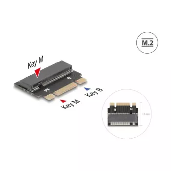 DeLOCK 64342 Iekšējais M.2 adapteris, M.2 vīrišķais savienotājs, melns