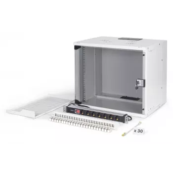 Sienas tīkla skapis DIGITUS SOHO Pro 19 collu 9U, 540 x 400 mm, IP20, atslēgas slēdzene, 60 kg
